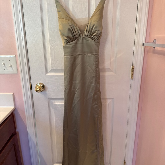 revelry silver sage dress Our Favorite Green Weddings